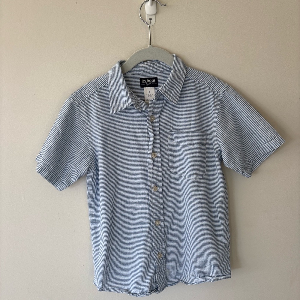 OshKosh B'gosh Blue and White Striped Shirt